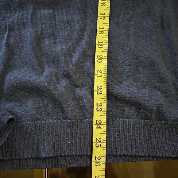 J.crew Slim Blue Men's Sweatshirt V-neck Long Sleeve Pullover Merino Wool Sz M - Picture 4 of 7